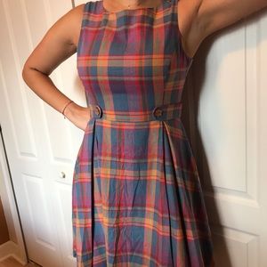 Purple plaid modcloth school girl dress
